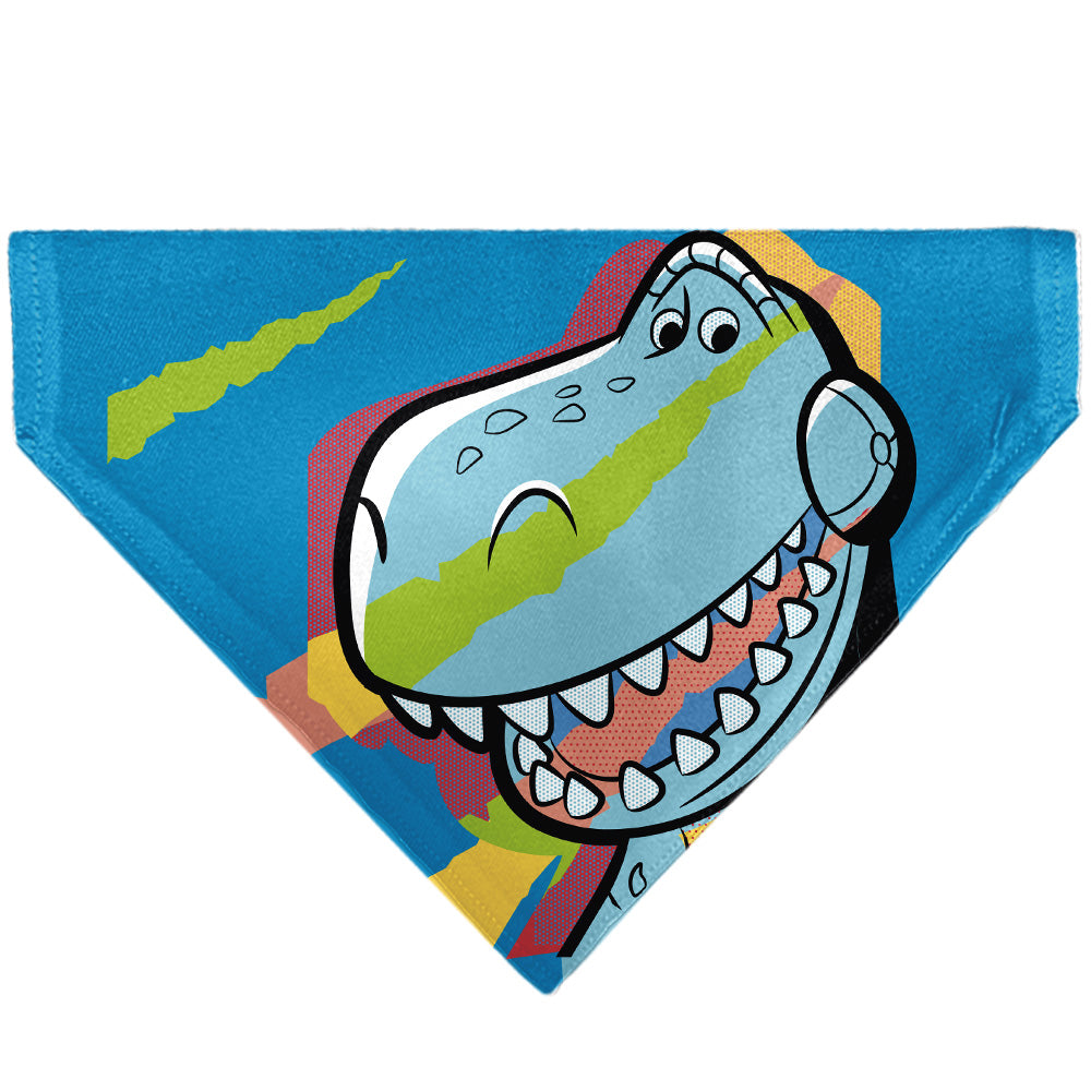 Pet Bandana - Toy Story Rex Pop Art Pose Blue/Multi Color