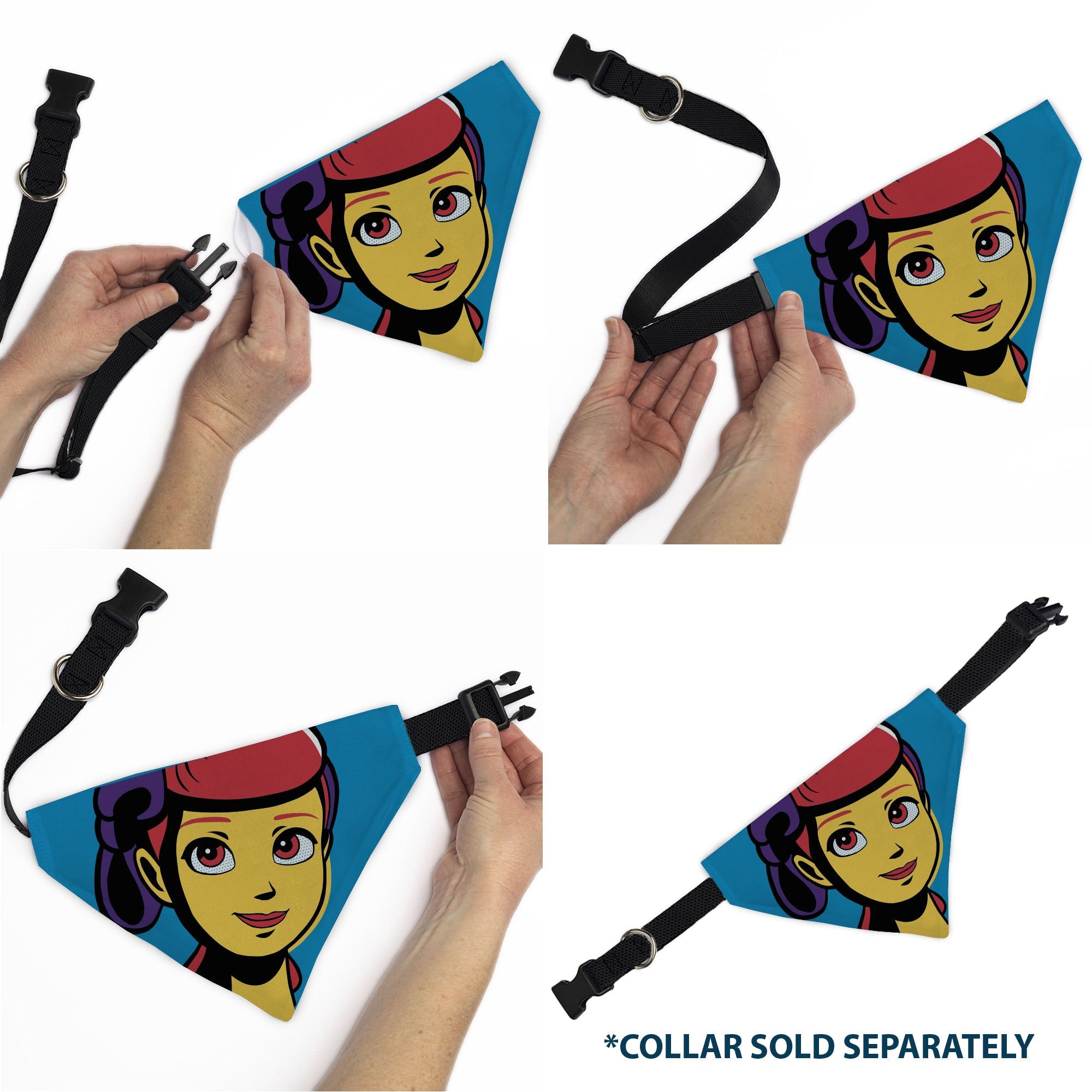 Pet Bandana - Toy Story Bo Peep Close-Up Pop Art Face Blue