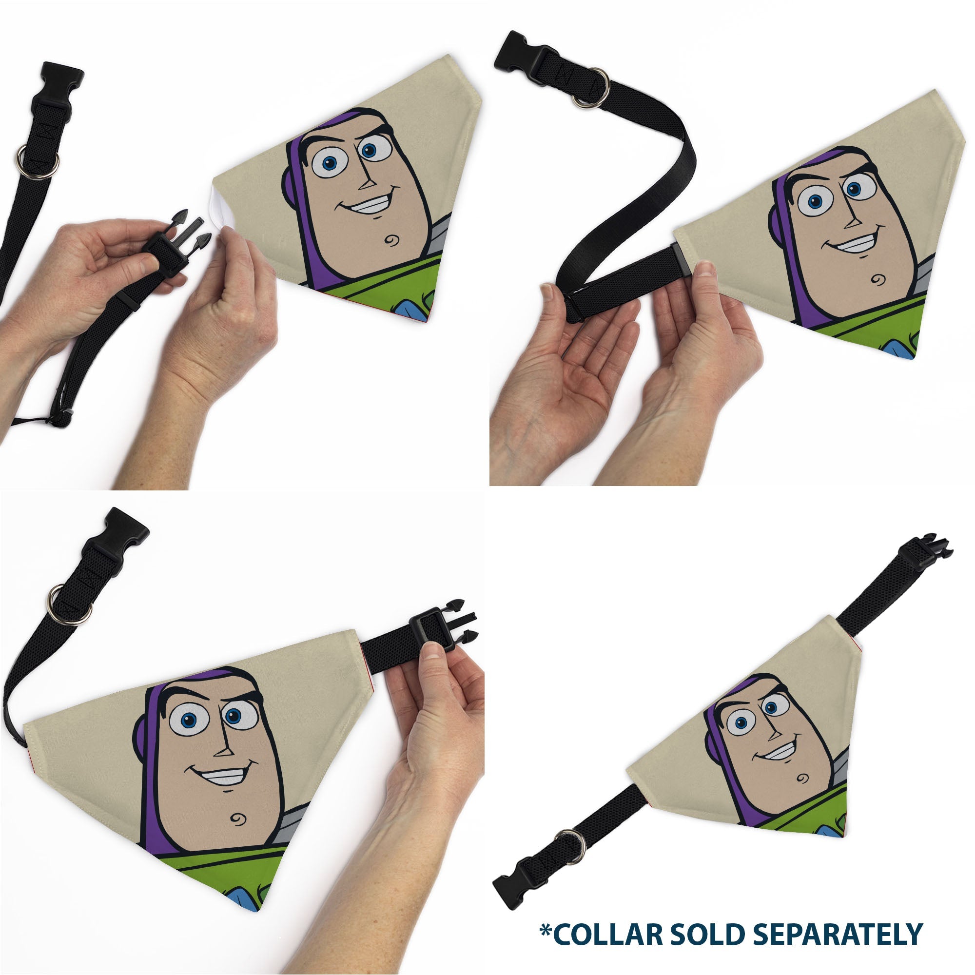 Pet Bandana - Toy Story Buzz Lightyear Face Close-Up Beige