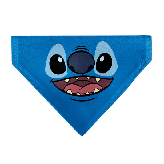 Pet Bandana - Stitch Smiling Face Character Close-Up Blues