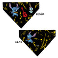 Load image into Gallery viewer, Pet Bandana - Stitch and Scrump Ukulele Jam Pose Black/Yellow
