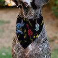 Load image into Gallery viewer, Pet Bandana - Stitch and Scrump Ukulele Jam Pose Black/Yellow
