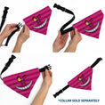 Load image into Gallery viewer, Pet Bandana - Alice in Wonderland Cheshire Cat Winking Smile Pinks
