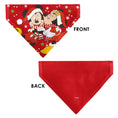 Load image into Gallery viewer, Pet Bandana - Holiday Mickey and Minnie Santa Hat Kissing Pose Red
