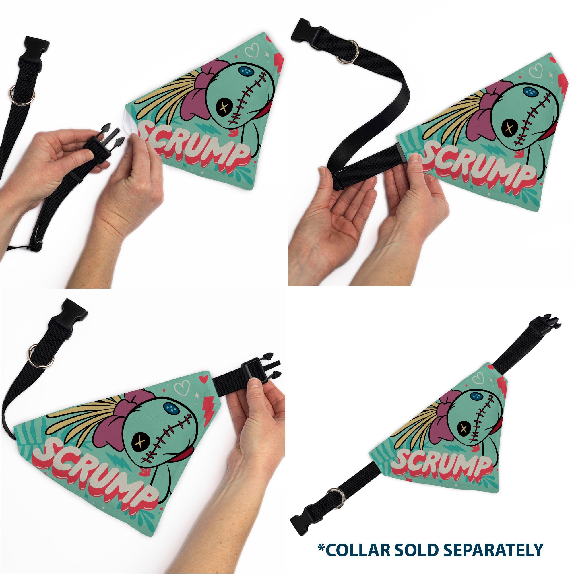 Pet Bandana - SCRUMP Text and Pose Light Blue