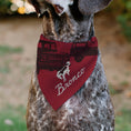 Load image into Gallery viewer, Pet Bandana - Ford Vintage Bronco Logo and Silhouette Red/Black/White

