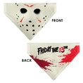 Load image into Gallery viewer, Pet Bandana - FRIDAY THE 13TH Hockey Mask Close-Up White/Black/Red
