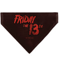 Load image into Gallery viewer, Pet Bandana - FRIDAY THE 13TH Jason Hockey Mask Cityscape and Title Logo Black/Red
