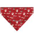 Load image into Gallery viewer, Pet Bandana - FROSTY THE SNOWMAN and Karen Pose and Title Logo Red/White/Green
