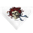 Load image into Gallery viewer, Pet Bandana - Grateful Dead Skull and Rose Face White
