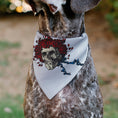 Load image into Gallery viewer, Pet Bandana - Grateful Dead Skull and Rose Face White
