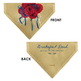 Load image into Gallery viewer, Pet Bandana - GRATEFUL DEAD THE OTHER ONE Roses and Text Tan/Blue/Red
