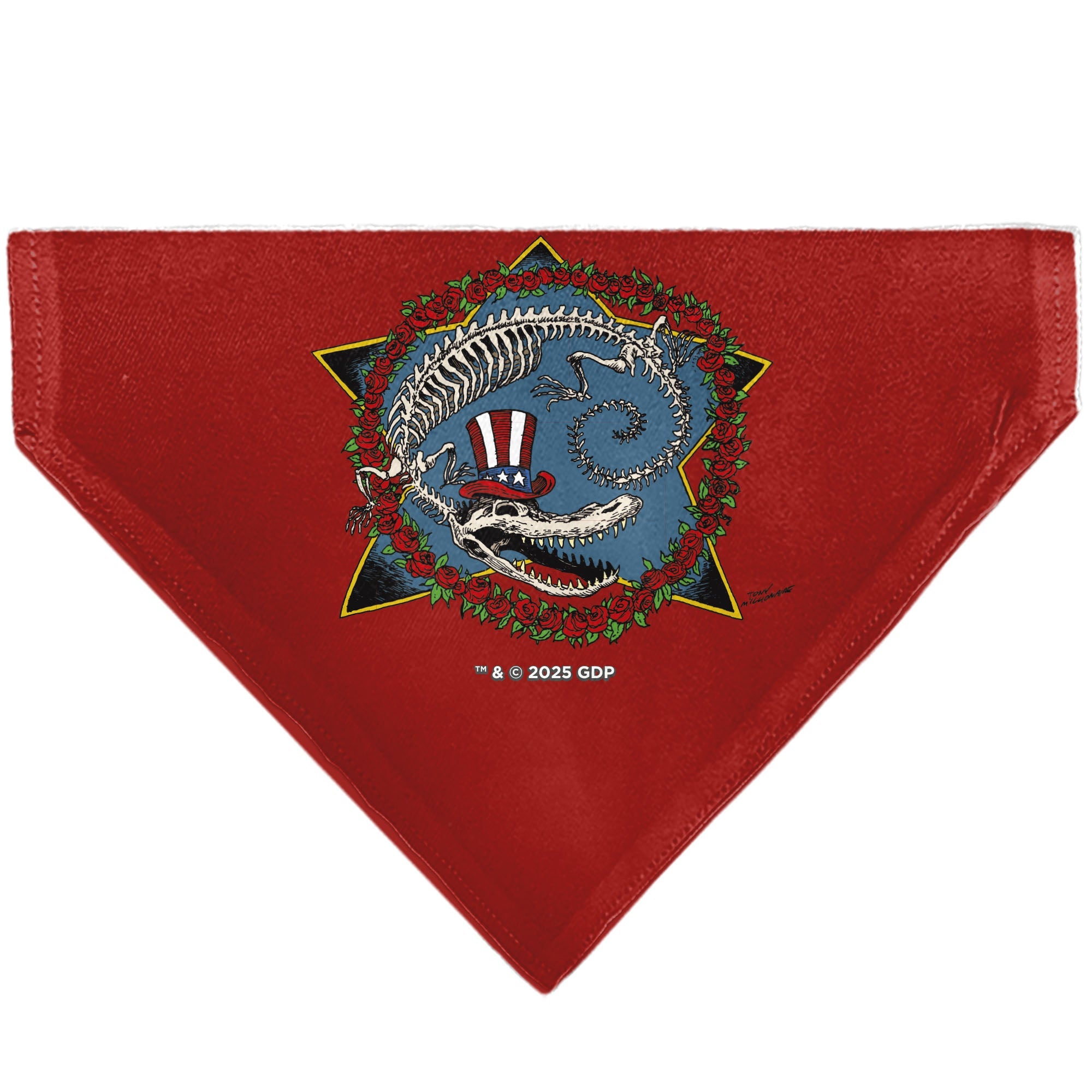 Pet Bandana - Grateful Dead Dave's Picks Volume Ten Alligator Bonus Cover Art Red