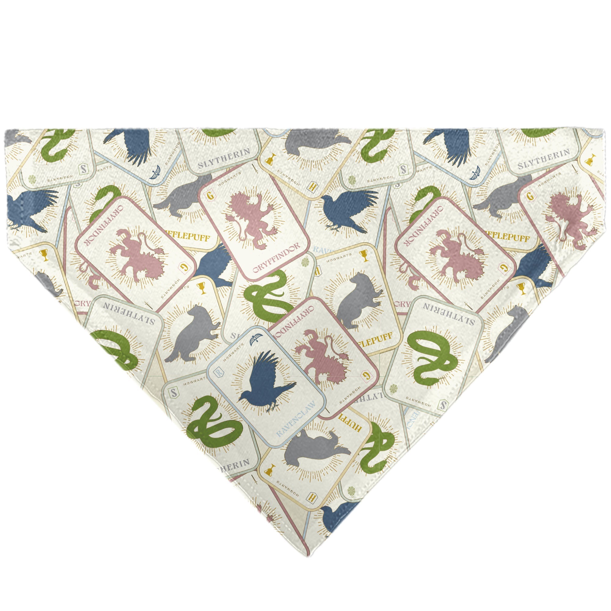 Pet Bandana - Harry Potter School Tarot Cards Stacked Beige/Multi Color