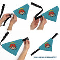 Load image into Gallery viewer, Pet Bandana - Chibi Harry Potter ENGORGIO CHARM Pose Polka Dot Blues
