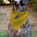 Load image into Gallery viewer, Pet Bandana - Harry Potter HUFFLEPUFF Traits Banner and Icons Yellows/Blue
