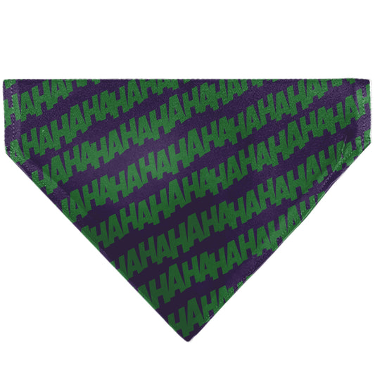 Pet Bandana - The Joker Laugh HAHAHA Text Purple/Green