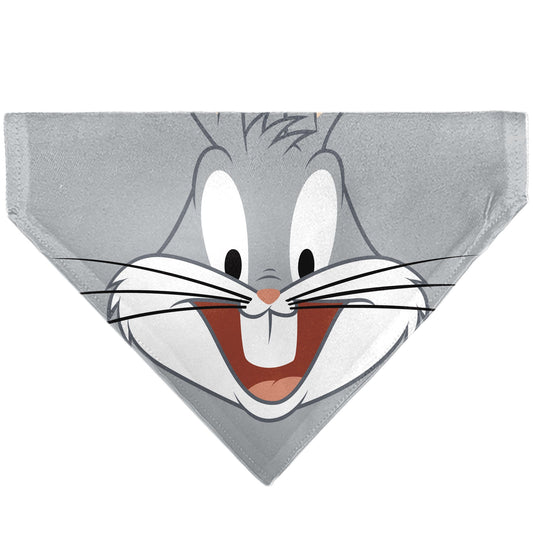 Pet Bandana - LOONEY TUNES Bugs Bunny Face Close-Up Gray