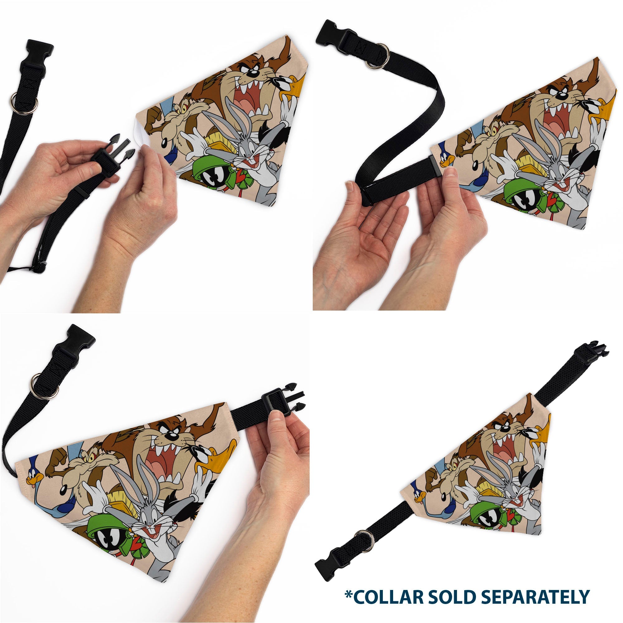 Pet Bandana - LOONEY TUNES Six Character Stack Pose Beige