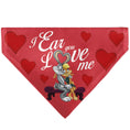 Load image into Gallery viewer, Pet Bandana - Bugs Bunny and Lola Bunny I EAR YOU LOVE ME Pose Hearts and Title Logo Reds
