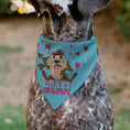 Load image into Gallery viewer, Pet Bandana - Taz Tasmanian Devil CRAZY IN LOVE Heart Pose and Title Logo Blue
