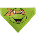 Load image into Gallery viewer, Pet Bandana - Ninja Turtles Michaelangelo Face and Turtle Shell Character Close-Up Green
