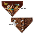 Load image into Gallery viewer, Pet Bandana - COCOA PEBBLES Fred Flintstone and Barney Rubble Cereal Box Print and Vivid Cereal Brown
