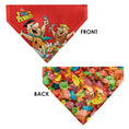 Load image into Gallery viewer, Pet Bandana - FRUITY PEBBLES Fred Flintstone and Barney Rubble Cereal Box Print and Vivid Cereal Multi Color
