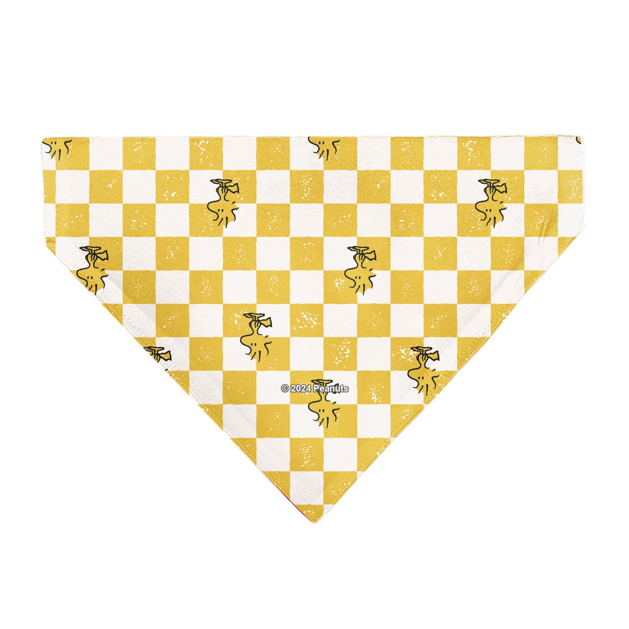 Pet Bandana - Peanuts Woodstock Pose Checker Yellow/White