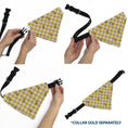 Load image into Gallery viewer, Pet Bandana - Peanuts Woodstock Pose Checker Yellow/White

