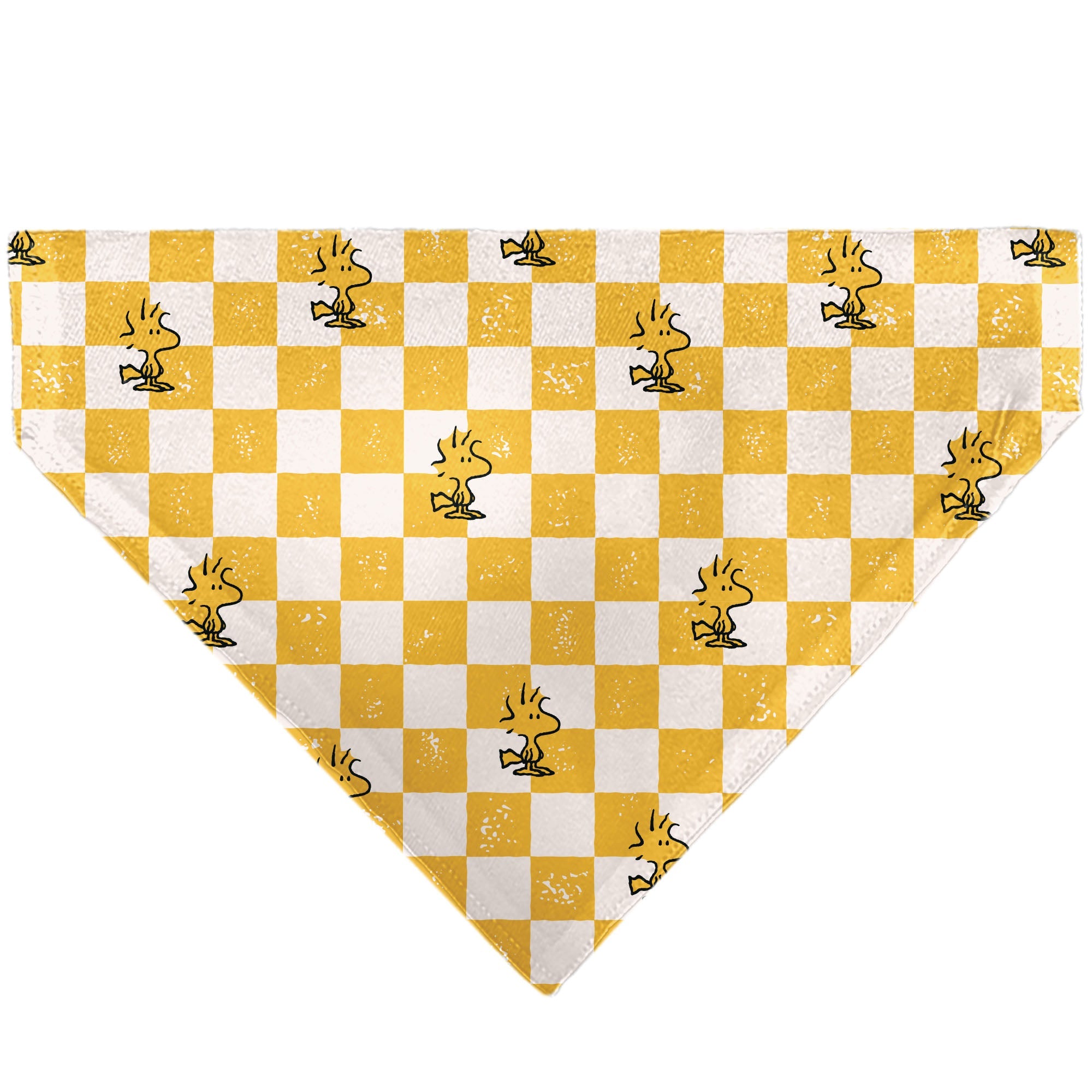 Pet Bandana - Peanuts Woodstock Pose Checker Yellow/White