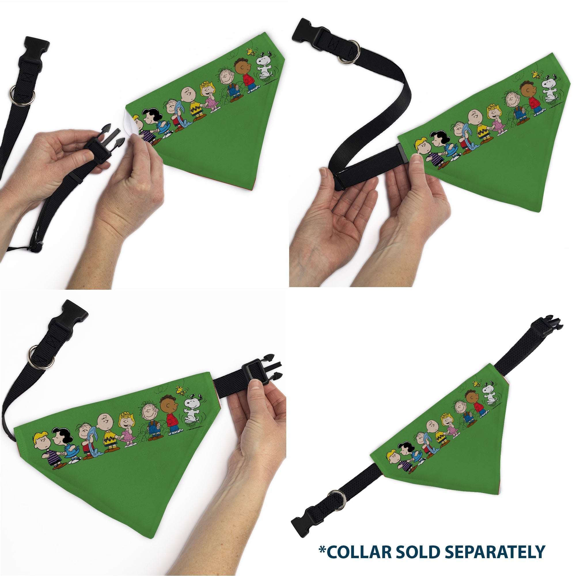 Pet Bandana - Peanuts Gang Group Pose Green
