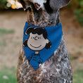 Load image into Gallery viewer, Pet Bandana - Peanuts Lucy van Pelt Smiling Face Pose Blue
