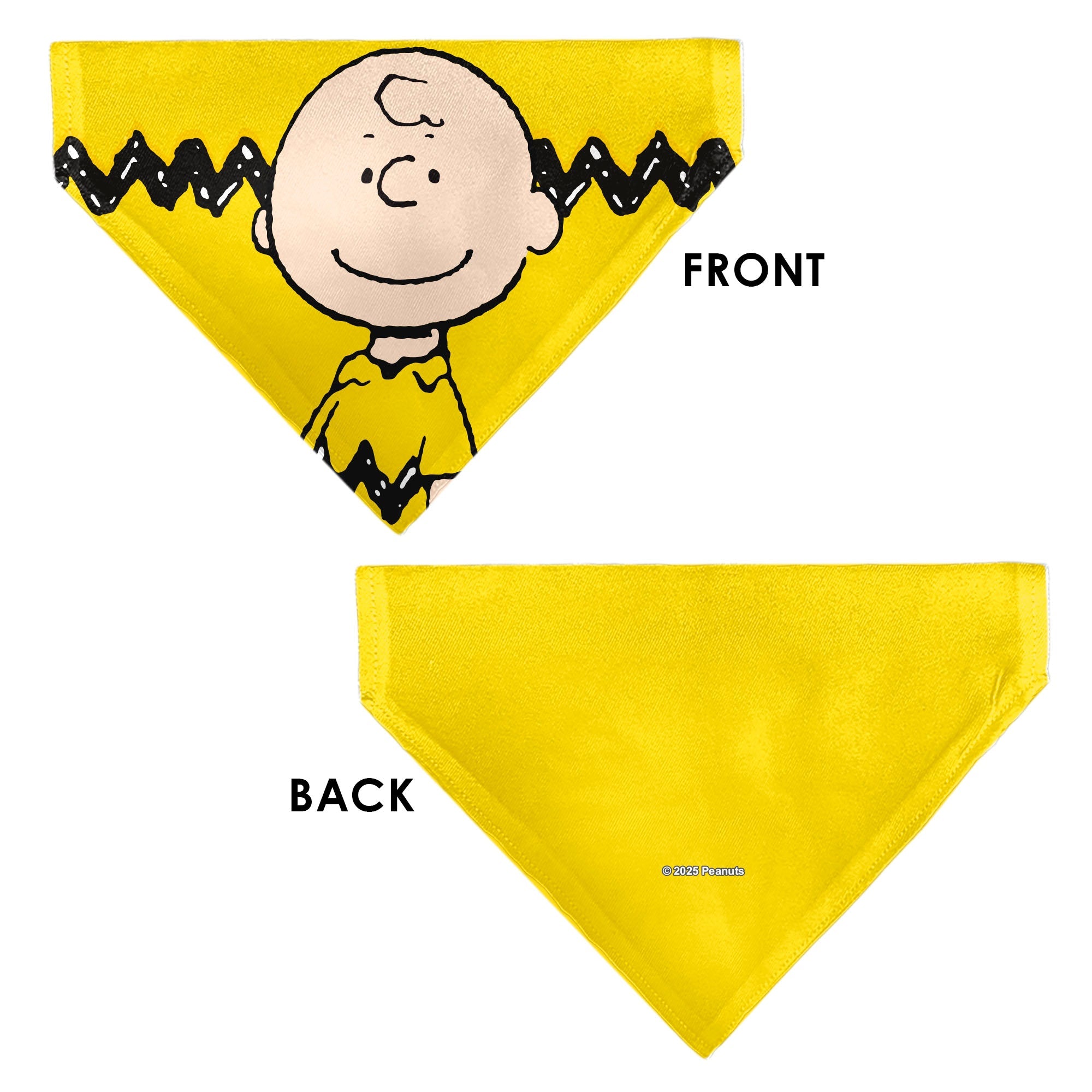 Pet Bandana - Peanuts Charlie Brown Smiling Face Pose with Stripe Yellow