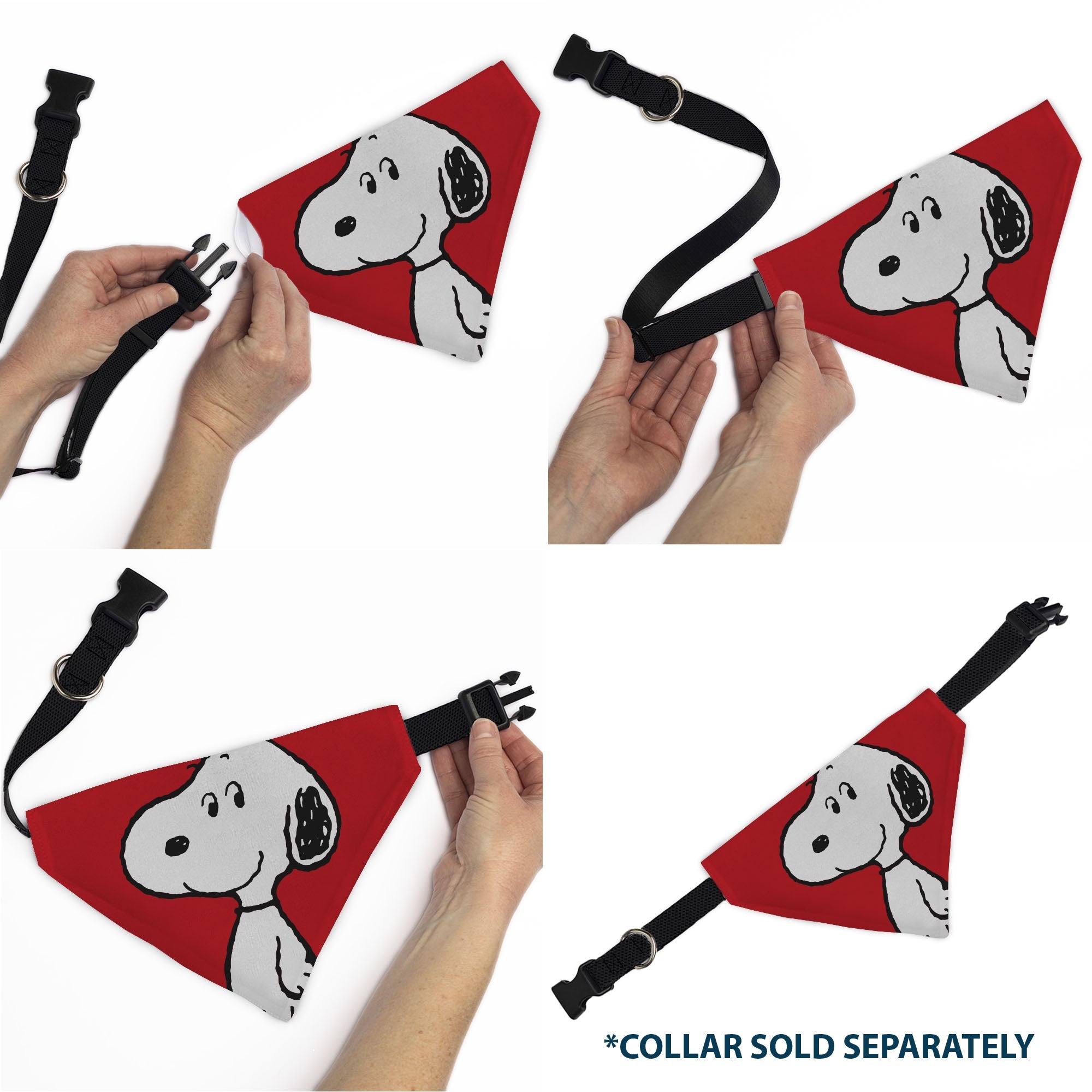 Pet Bandana - Peanuts Snoopy Smiling Face Pose Red