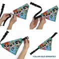 Load image into Gallery viewer, Pet Bandana - The Powerpuff Girls Flight Pose Pinks/Blues/Greens
