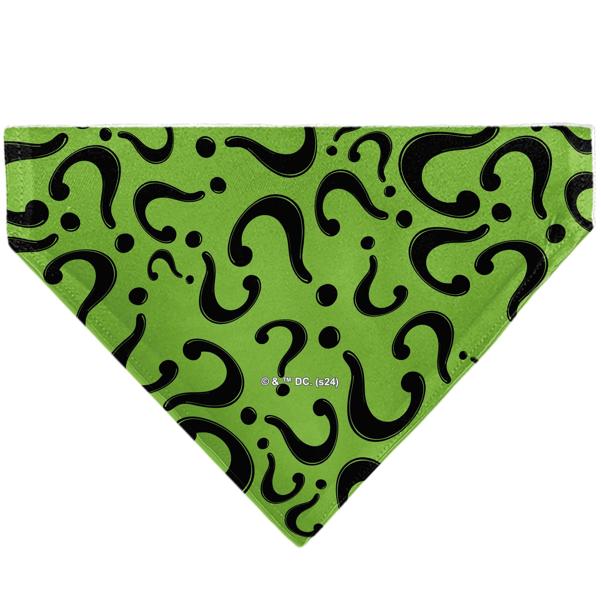 Pet Bandana - The Riddler Question Mark Logo Scattered Green/Black