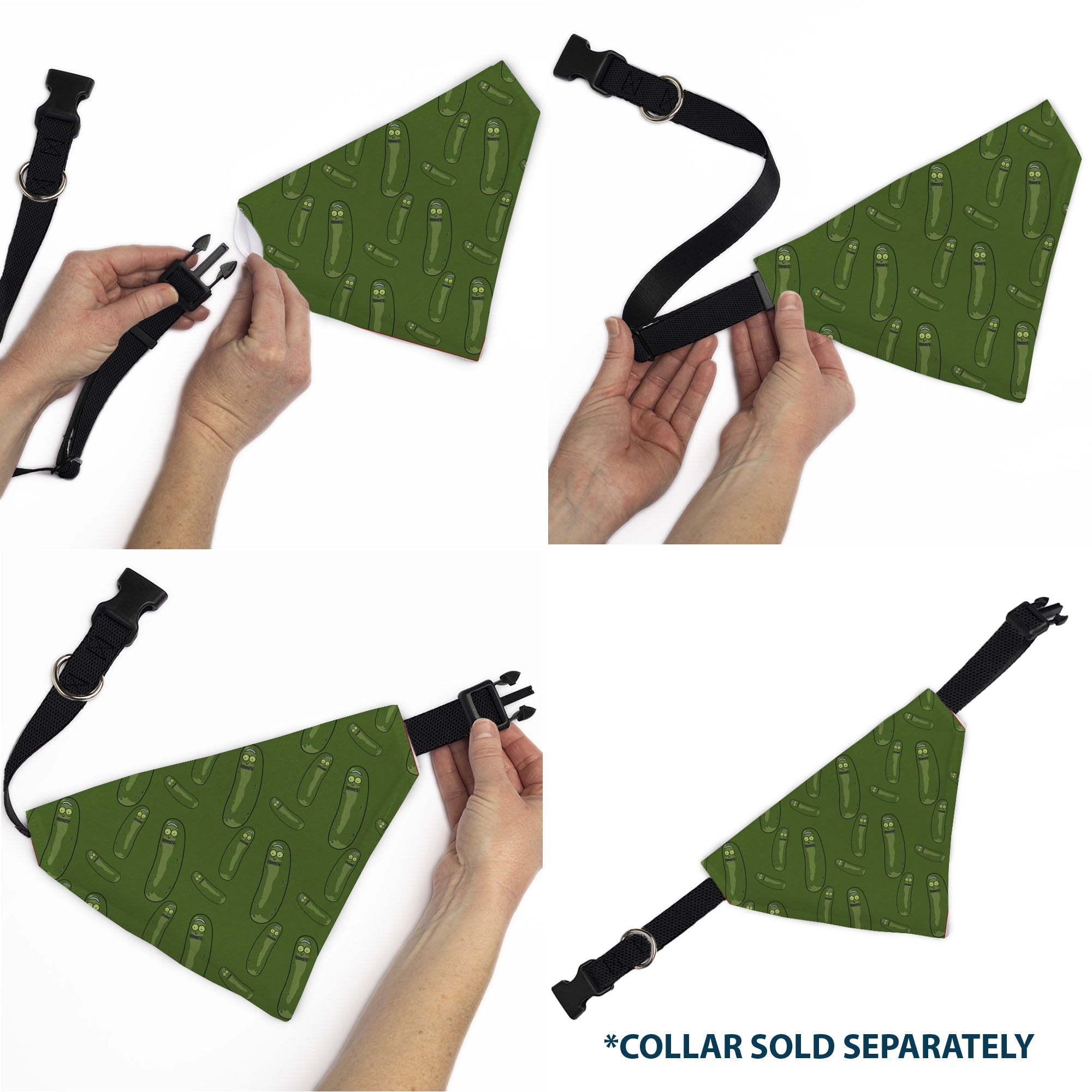 Pet Bandana - Rick and Morty Pickle Rick Pose Scattered Greens