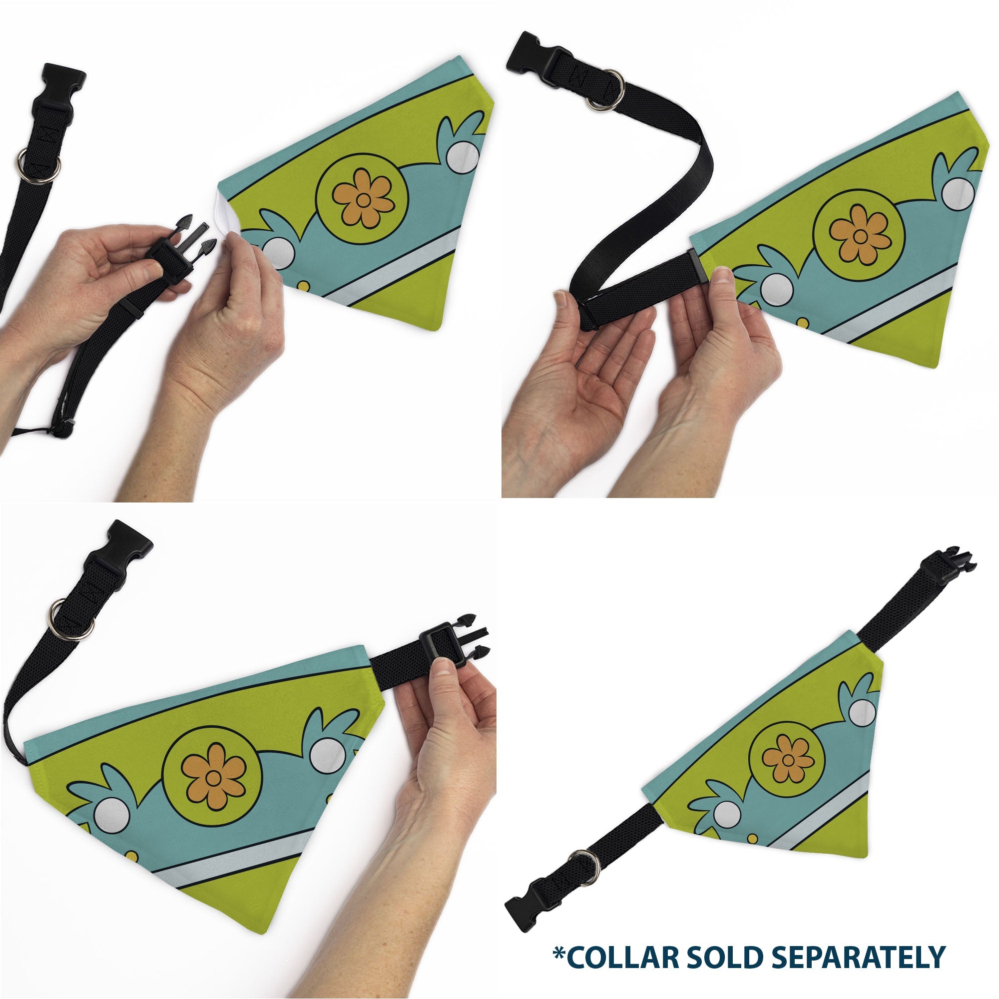 Pet Bandana - Scooby Doo THE MYSTERY MACHINE Logo Blues/Yellow/Orange