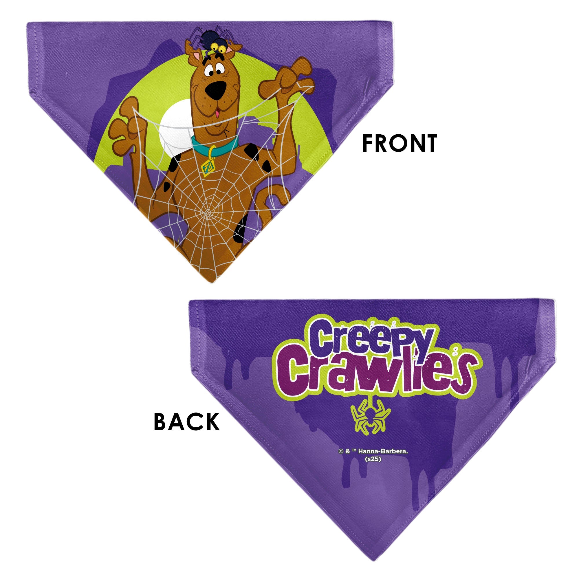 Pet Bandana - Scooby Doo Halloween Spider Web CREEPY CRAWLIES Pose Purples