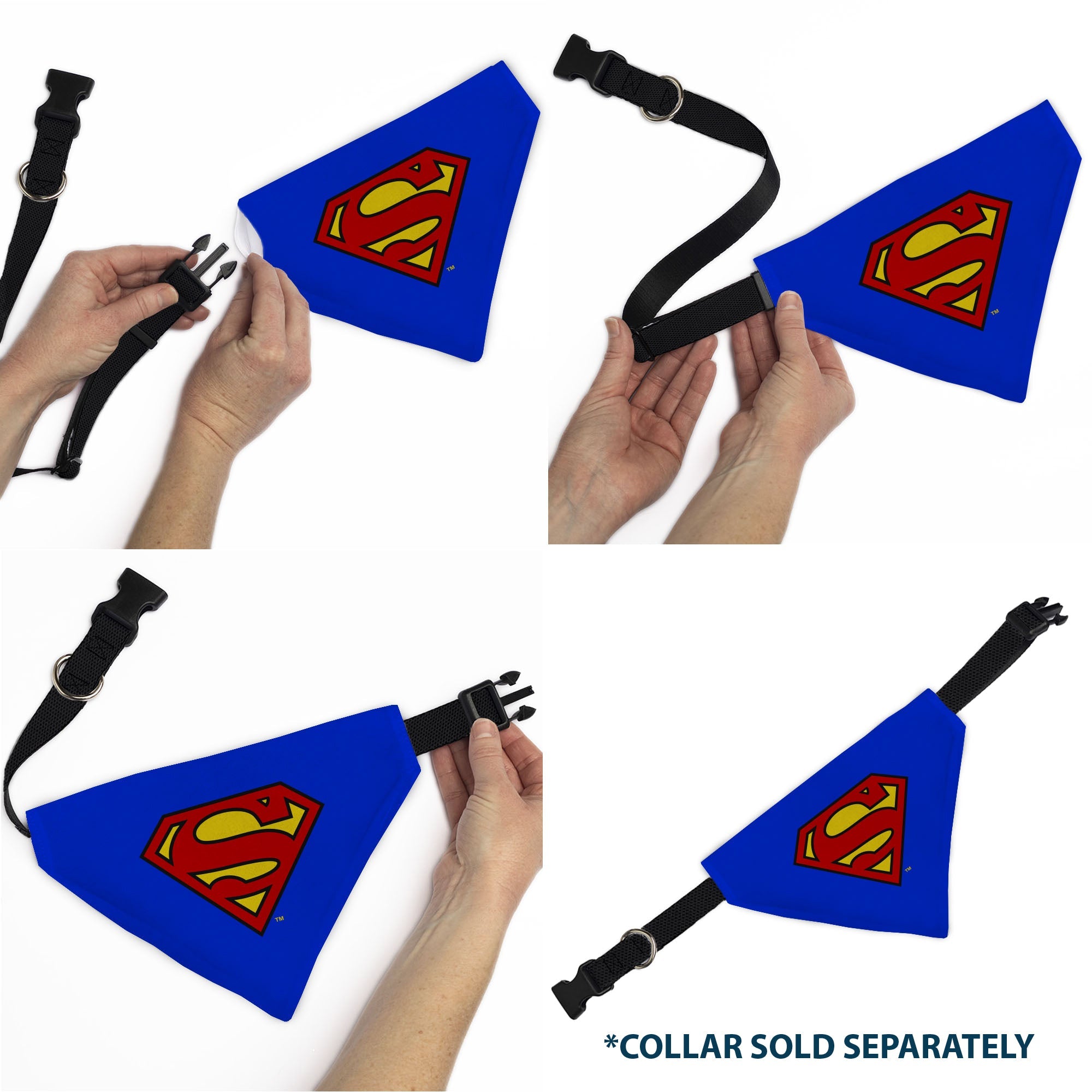 Pet Bandana - Superman Shield Logo Blue/Red/Yellow