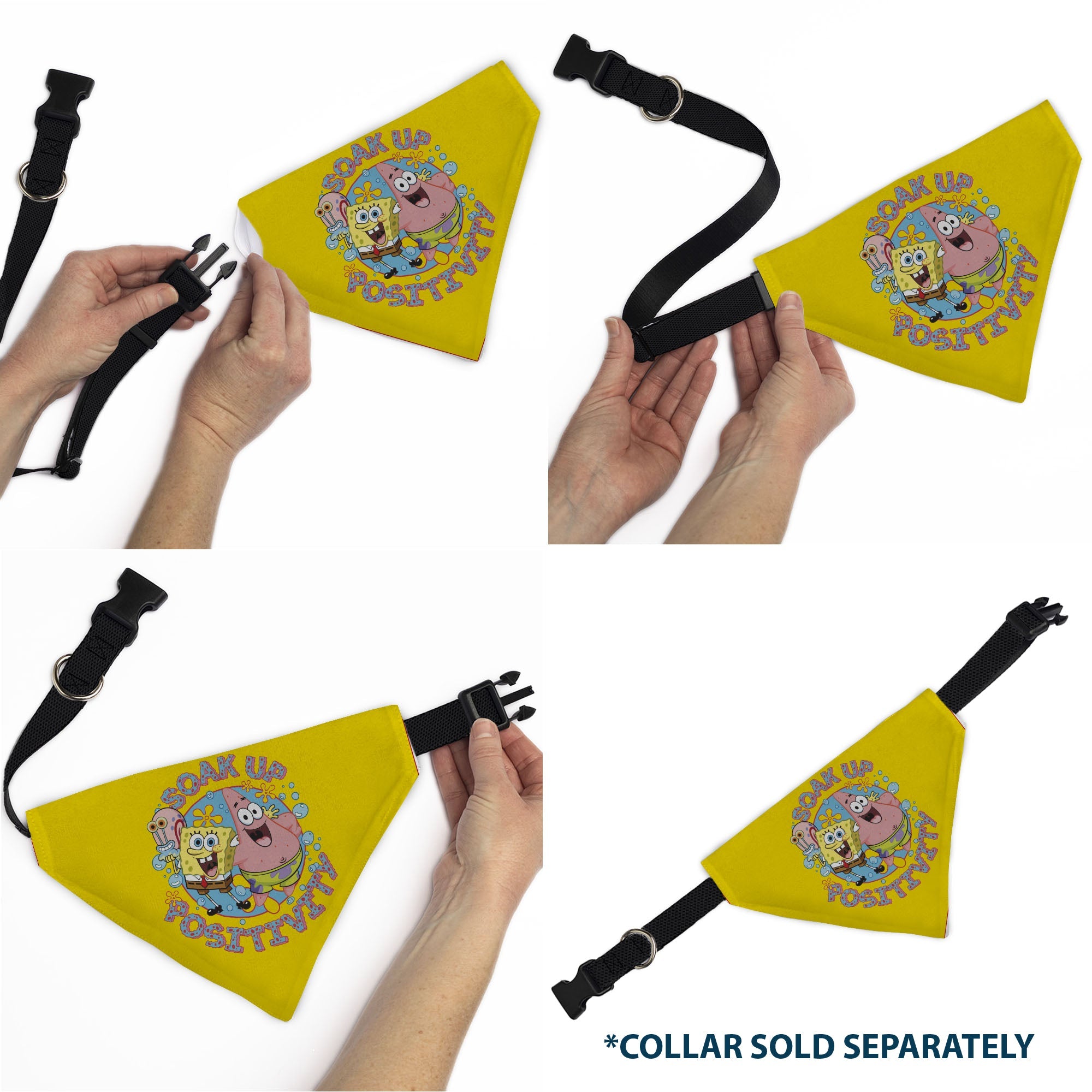 Pet Bandana - SpongeBob SquarePants and Friends SOAK UP POSITIVITY Pose Yellow