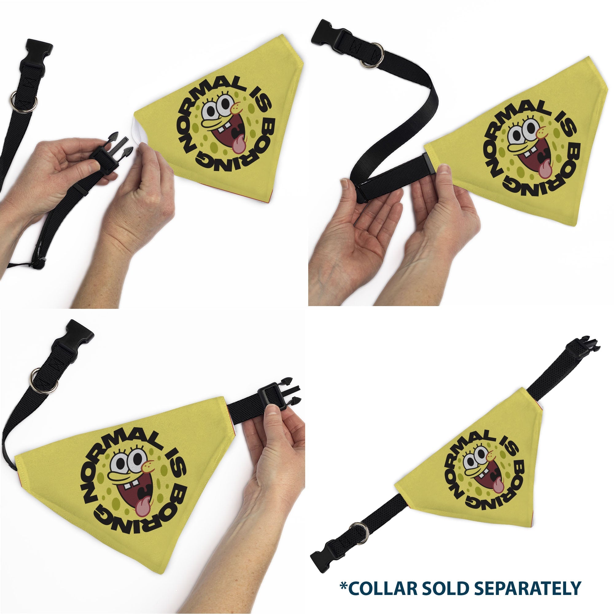 Pet Bandana - SpongeBob SquarePants NORMAL IS BORING Pose Yellows