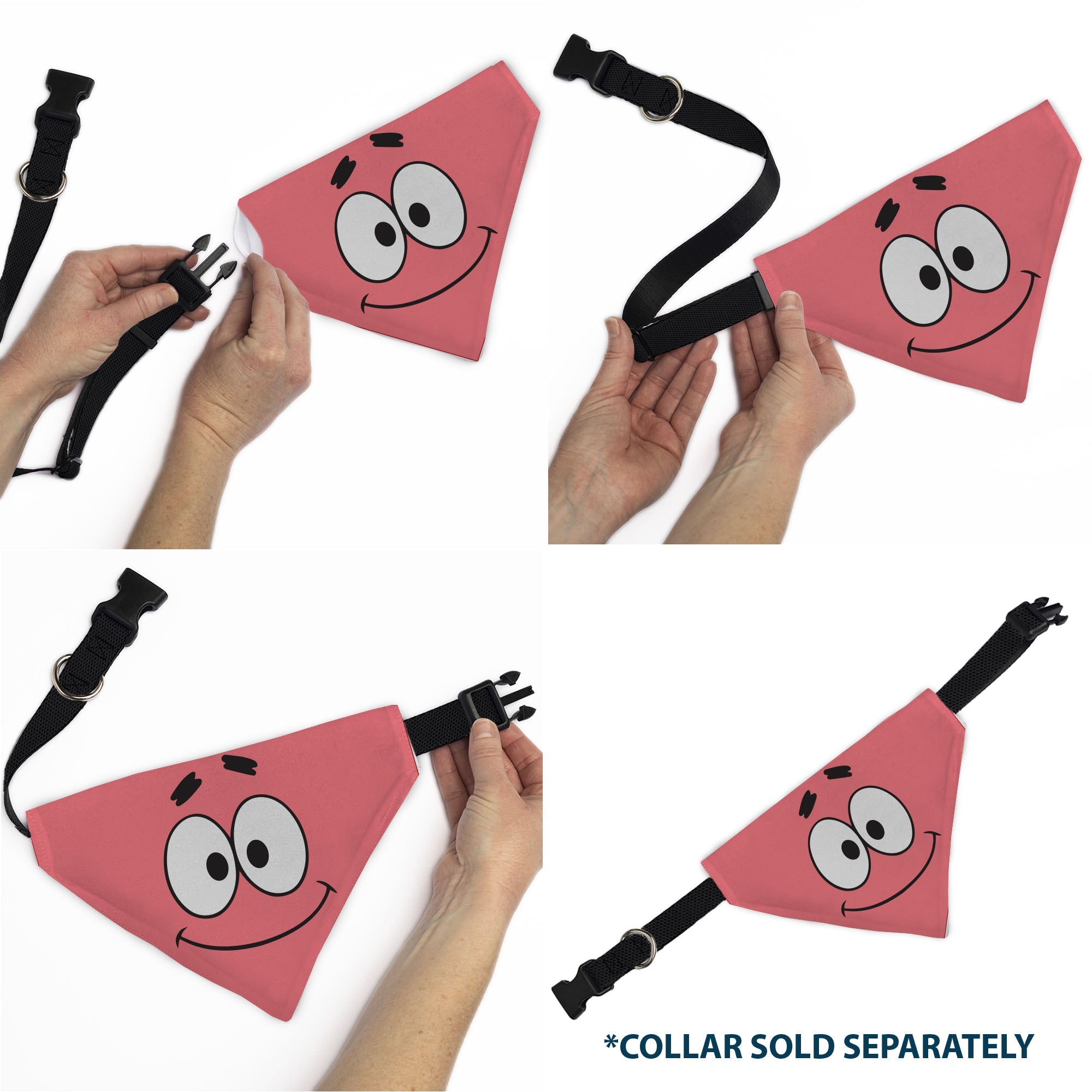 Pet Bandana - SpongeBob SquarePants Patrick Star Face Close-Up Pink