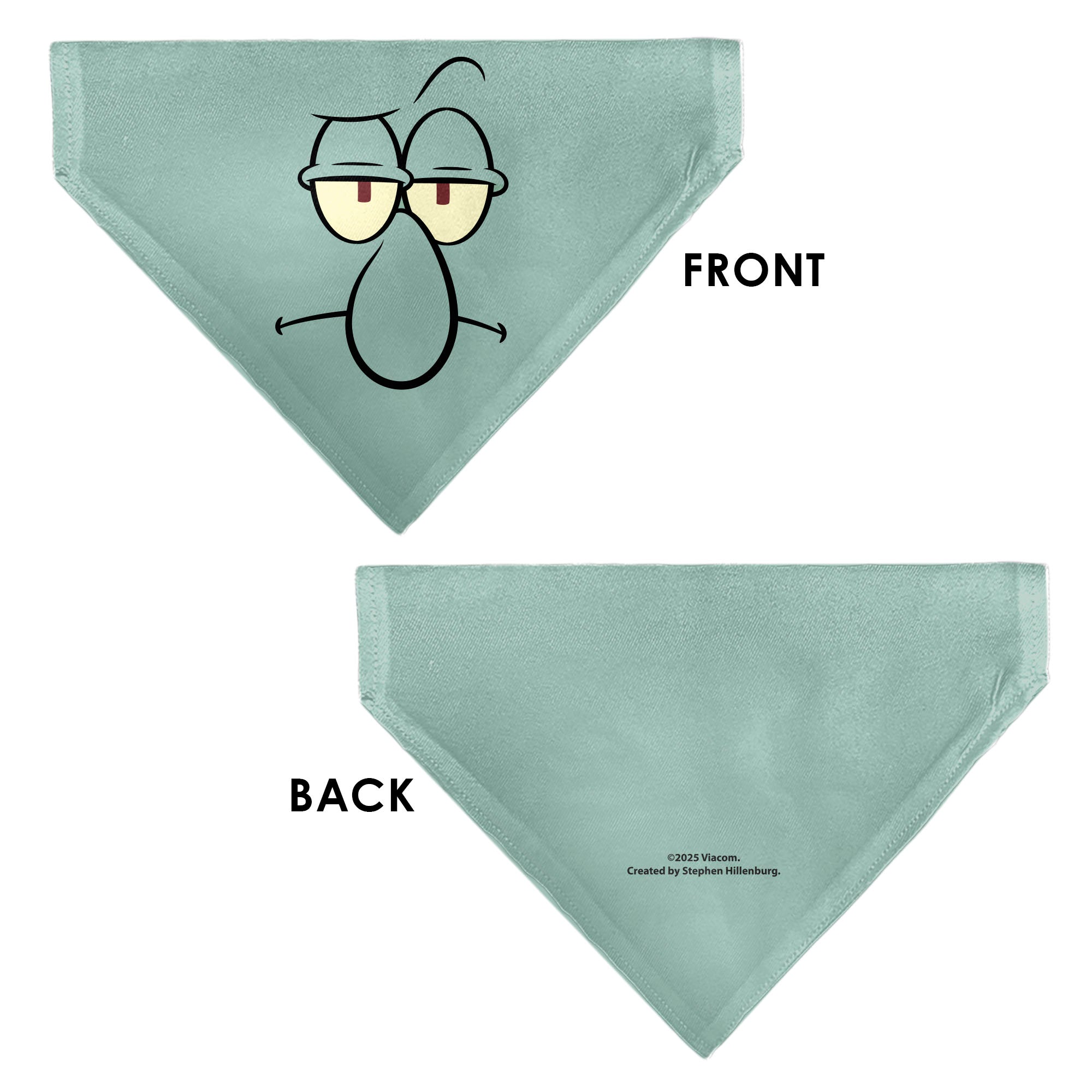 Pet Bandana - SpongeBob SquarePants Squidward Character Close-Up Blue