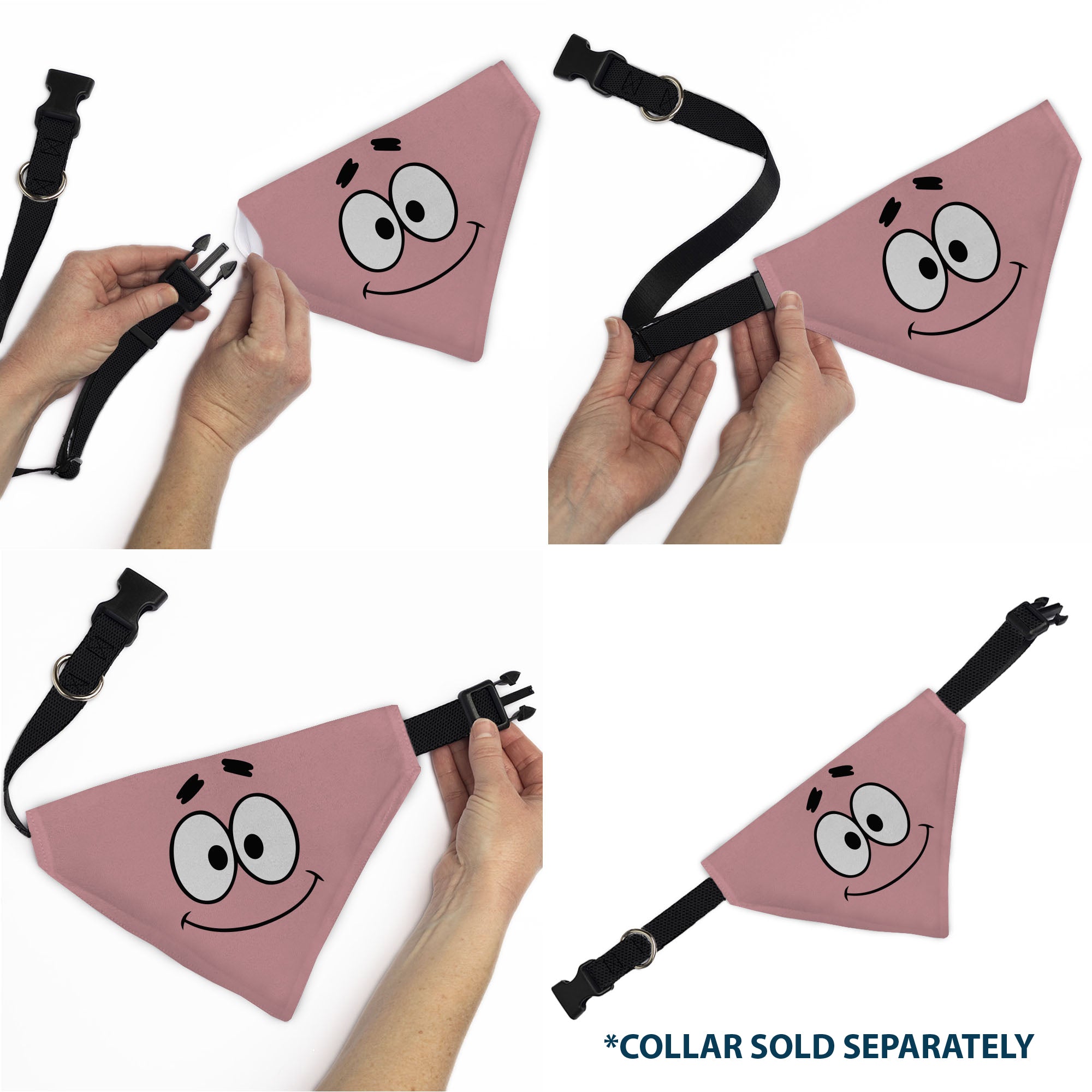 Pet Bandana - SpongeBob SquarePants Patrick Star Character Close-Up Pink
