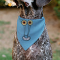 Load image into Gallery viewer, Pet Bandana - GARY the Snail Smiling Face Close-Up and Text Blue/Pinks

