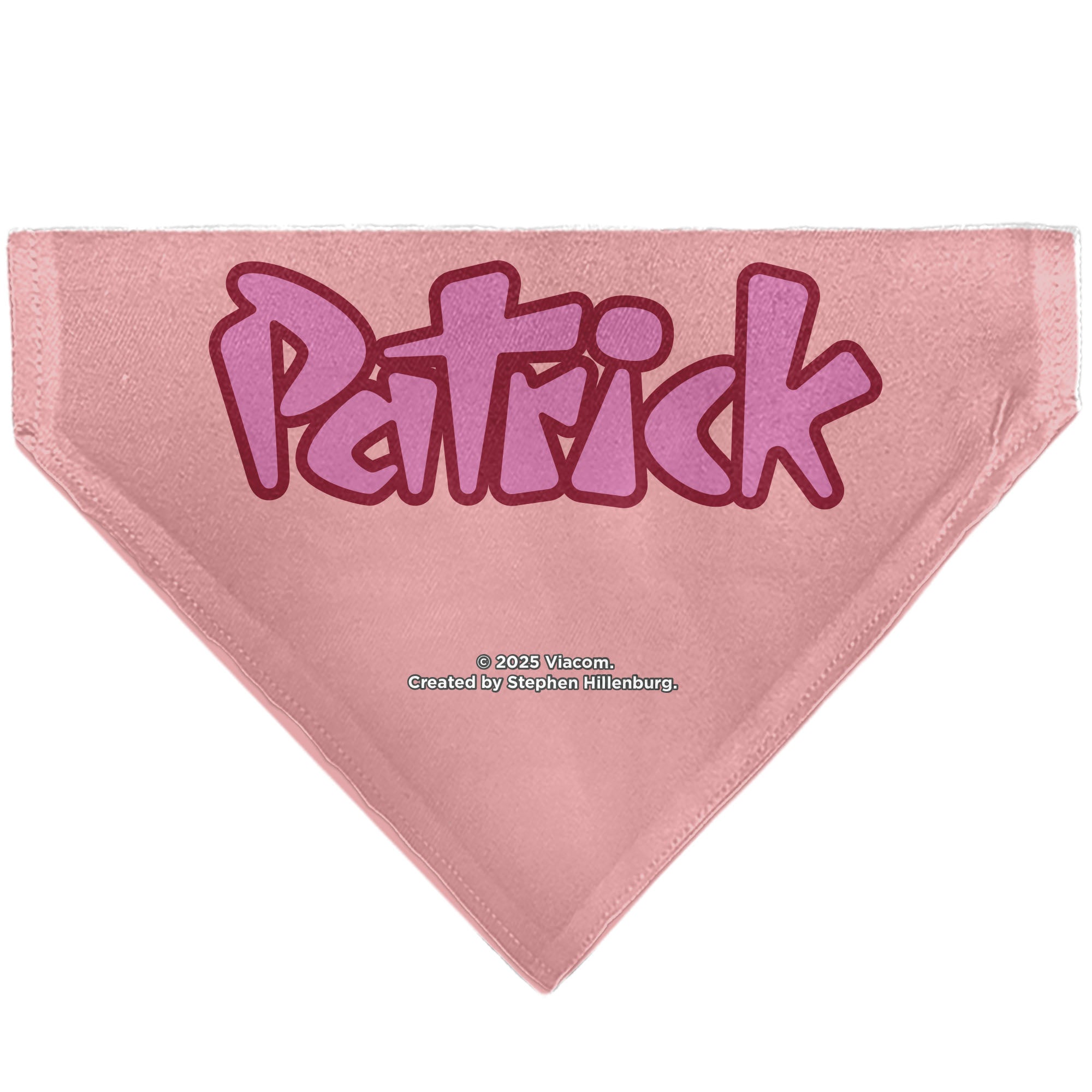 Pet Bandana - PATRICK Star Smiling Face Close-Up and Text Pinks/Reds