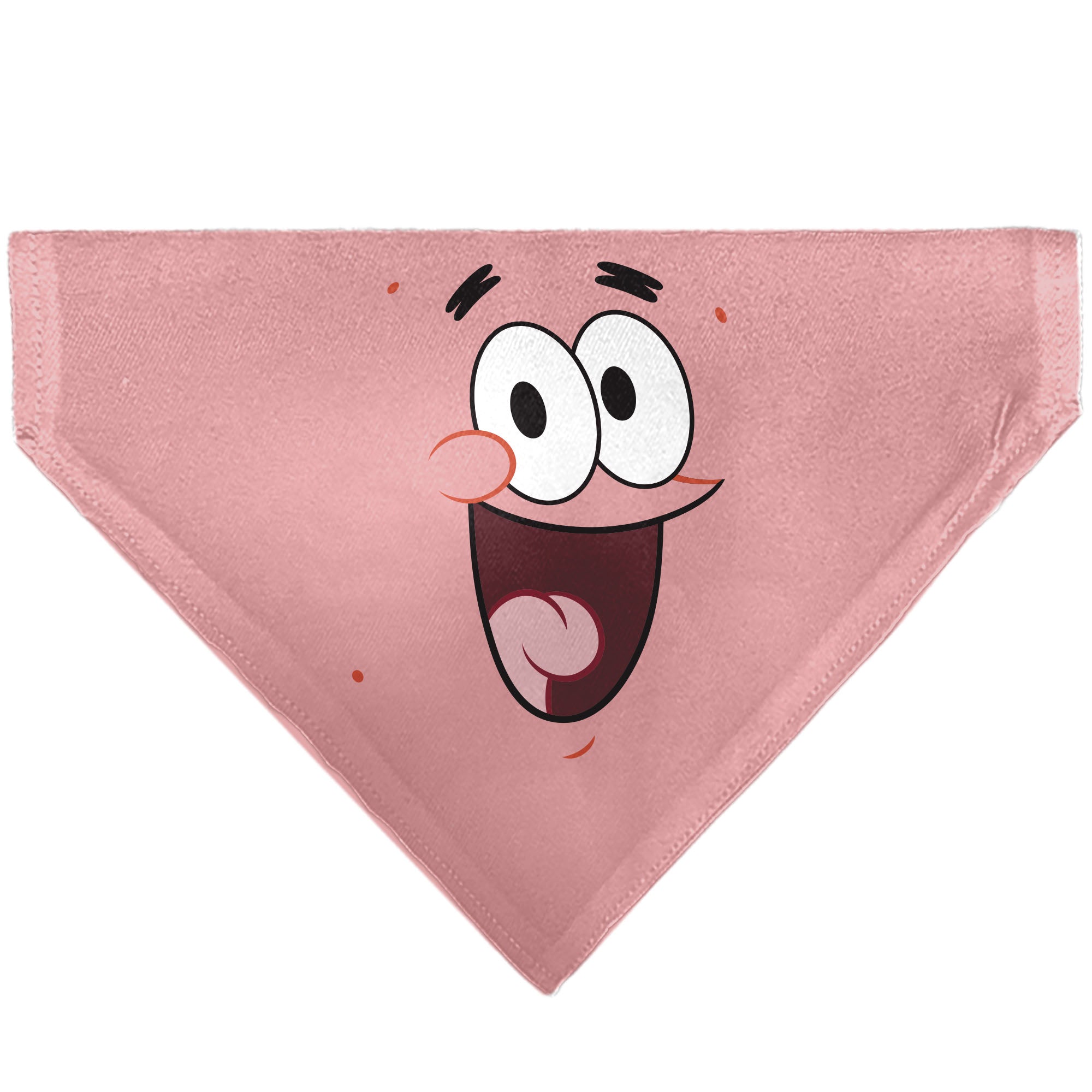 Pet Bandana - PATRICK Star Smiling Face Close-Up and Text Pinks/Reds