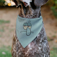 Load image into Gallery viewer, Pet Bandana - SQUIDWARD Frowning Face Close-Up and Text Blues
